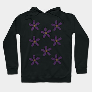 Purple Flower Pattern Hoodie